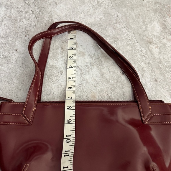 Vintage DKNY Donna Karan City Burgundy Baguette Shoulder Bag Y2K Patent Leather - Picture 10 of 10